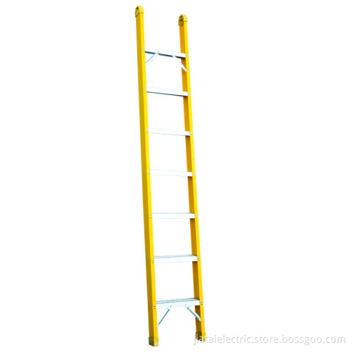 China Factory Aluminum Rungs Fiberglass Single Straight Step Ladder 2m-5m